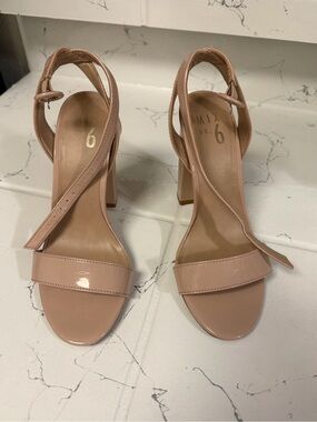 Mix No. 6 Blush Patent Block Heel Sandals